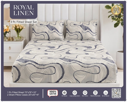 Fitted bedsheet king size fabric micro sateen